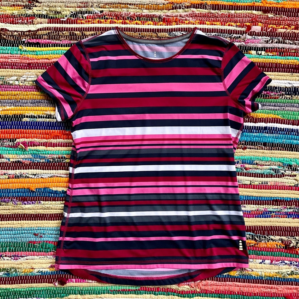 Lands' End ~ Pink stripe knit top